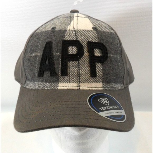 Top Of The World APP Hat Cap Black Gray Plaid - Picture 1 of 6